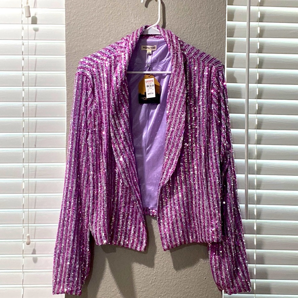 Pink sequin blazer NWT